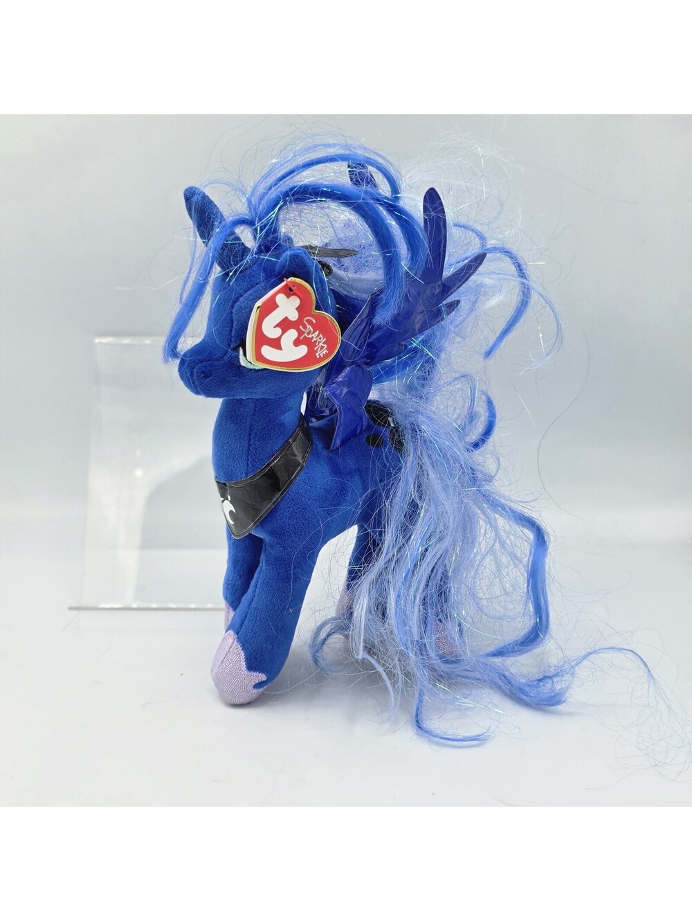 Ty Sparkle Princess Luna Beautiful Navy Blue Horse with Wings 8" 20cm
